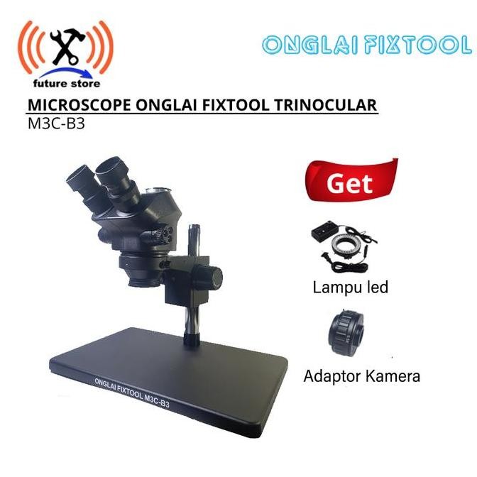 

Sale Onglai Fixtool M3C-B3 Microscope Trinoculer +Lensa Dan Lampu Original