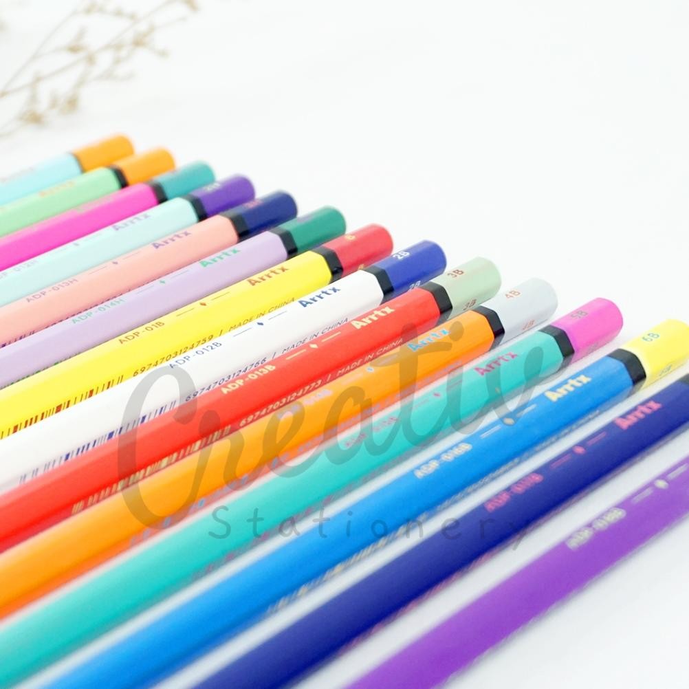 

ARRTX Sketching Pencils Set Artist Drawing Pensil Gambar Lengkap 14 Pcs Adp-0114A 4H - 8B DiM