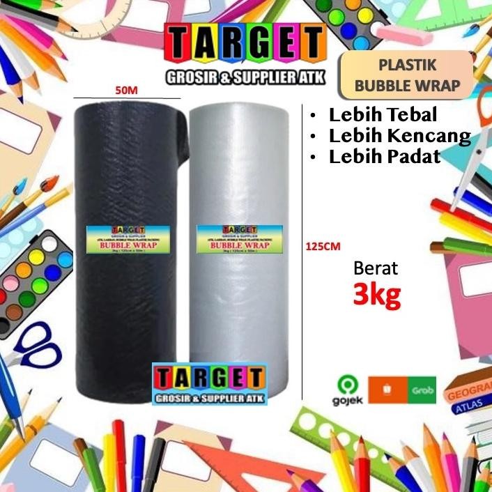 

PLASTIK BUBLE WARP / BUBBLE WRAP 125cm x 50m / Hitam Putih Gelembung 3kg 2.4kg 2kg DiM