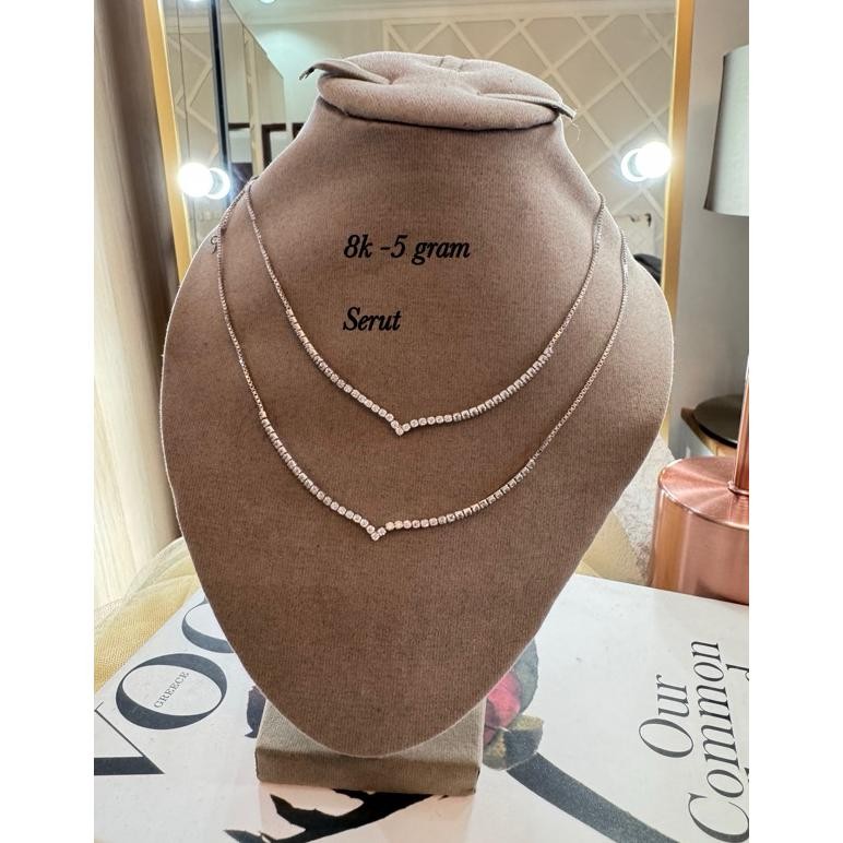 Kalung Aurel Emas Putih Mata DiM