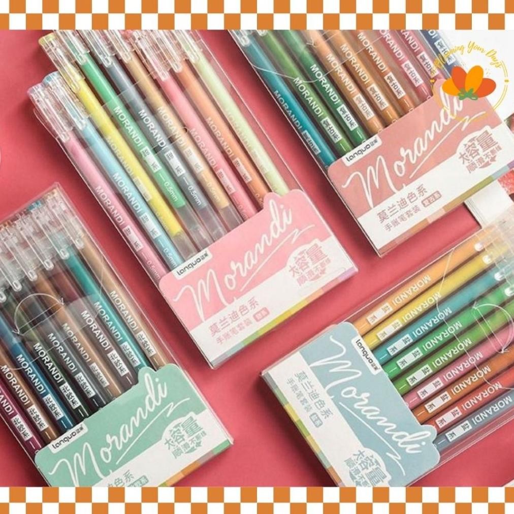 

9pcs Pastel Pen Gel Set Pulpen warna warni 0.5mm pena pulpen aesthetic morandi journal marker gel pen pena aesthetic korea 1 pack pulpen aesthetic warna warni DiM