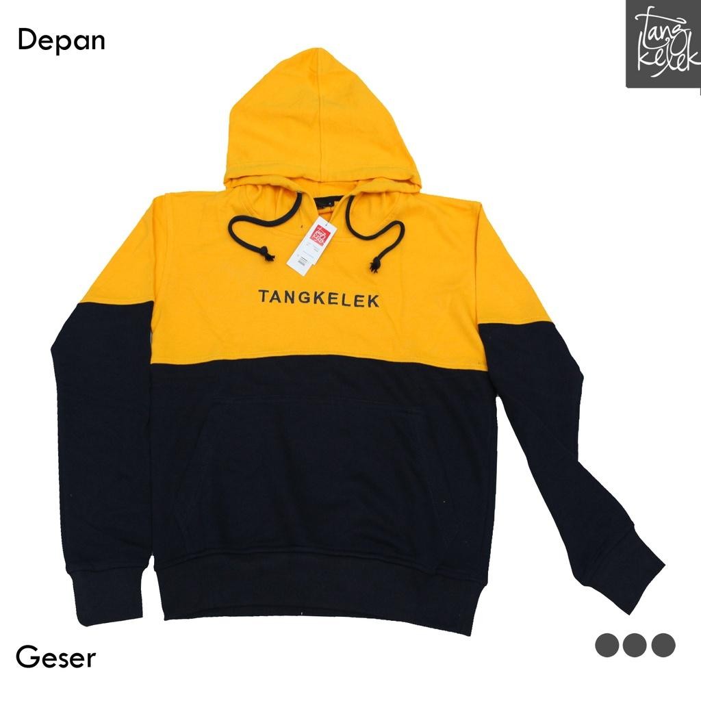 Tangkelek Hoodie Tangkelek Datar Warna Kombinasi Kuning Navy Terlaris Best Quality 100% Original