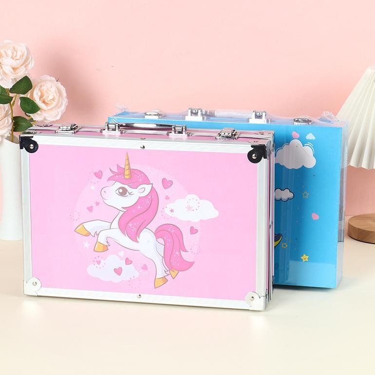 

WD Crayon Set 145pcs Koper Aluminium Besi Krayon Pensil Warna 145 Pcs Box Alat Lukis Anak Koper Set