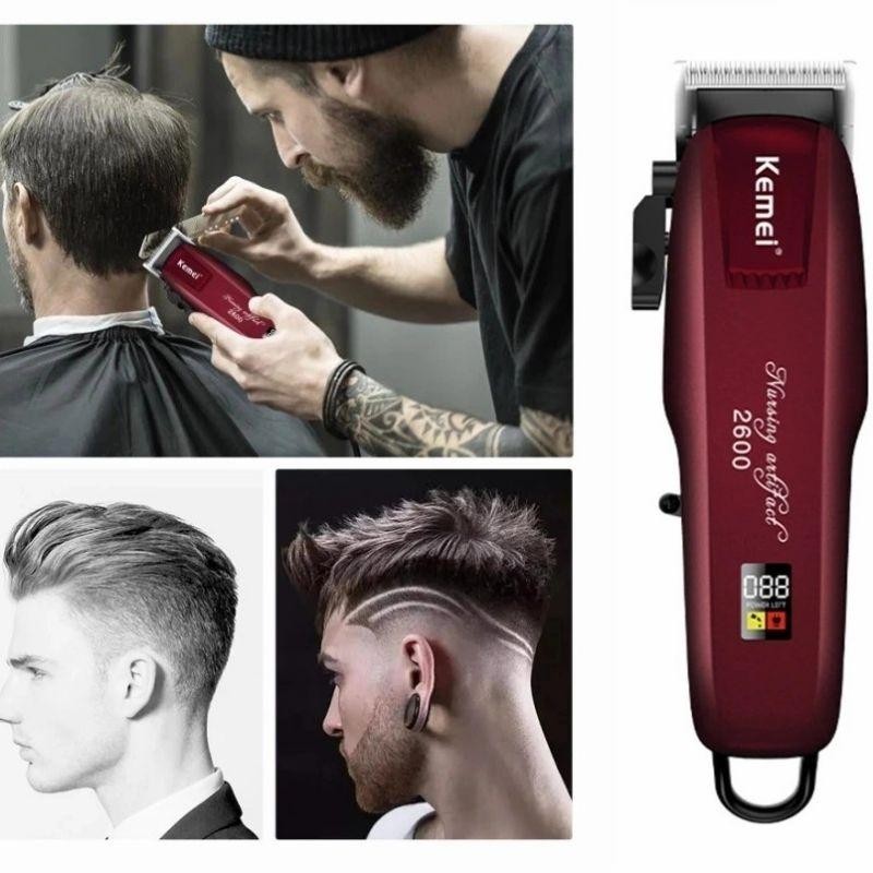 Kemei Km 2600 Pg Alat Cukur Rambut Kemei Hair Clipper Rechargeable Cordless Electric Lcd Display Km 