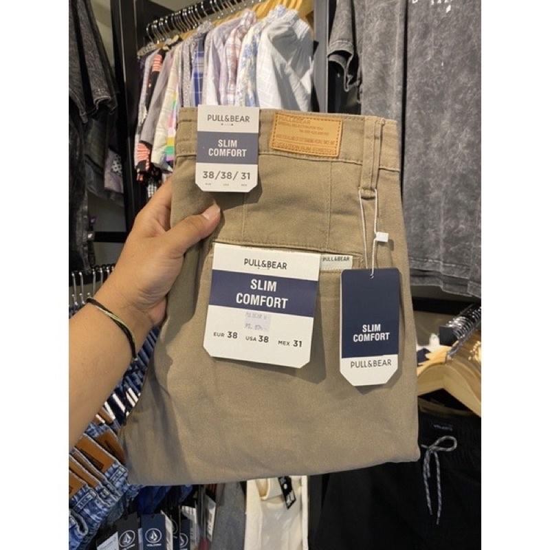 Celana Panjang Chinos Slimfit Pria Pull And Bear Terlaris Best Quality 100% Original