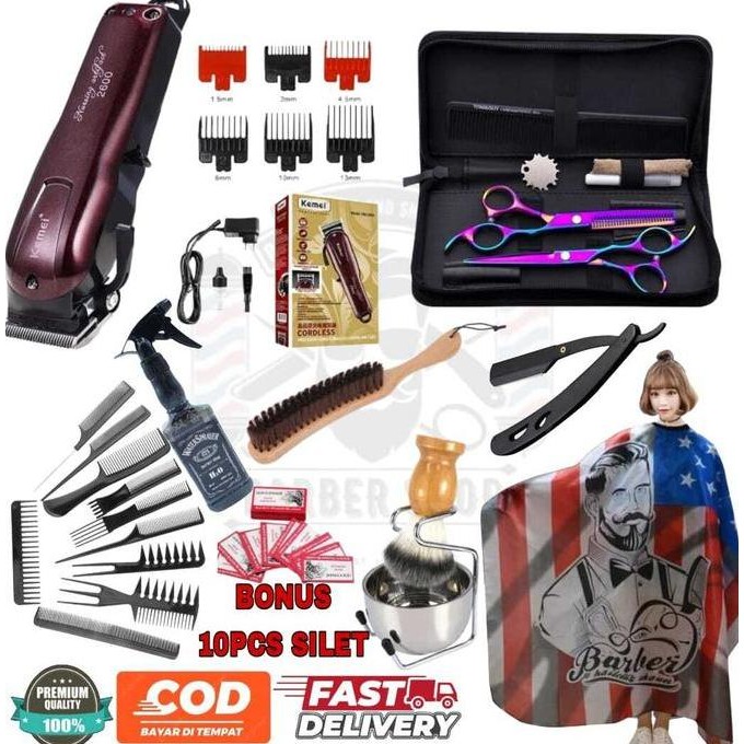 MESIN CUKUR RAMBUT ELEKTRIK GUNTING CUKUR BARBERSHOP