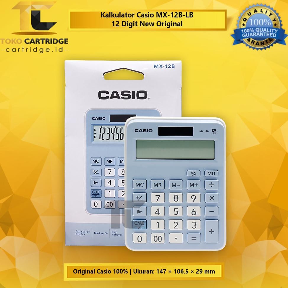 

HJK Calculator Casio MX-12B 12 Digits Desktop Offiice Kalkulator Meja Kantor Garansi Resmi New Original