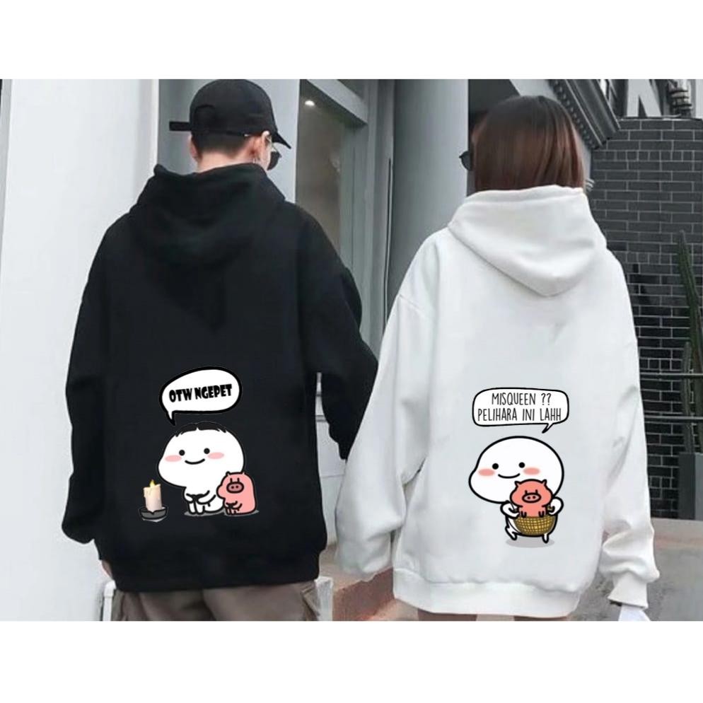 ( Isi 2 Pcs ) Sweater Pentol Couple Pria Wanita / Switer Hoodie Couple B*Bi Ng*P*T Switer Lucu Pento