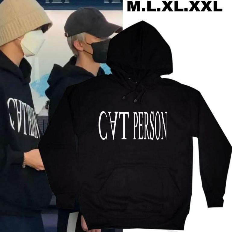 (Hoodie Korean Nct Jeno & Mark Tulisan Hanya Cat Person