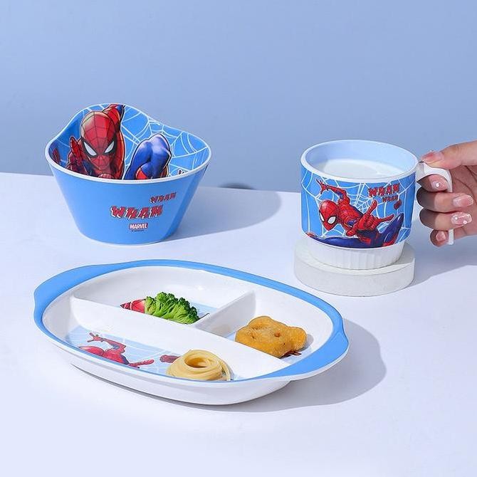 Mangkok Sendok Piring Melamin Anak Karakter Spiderman TY