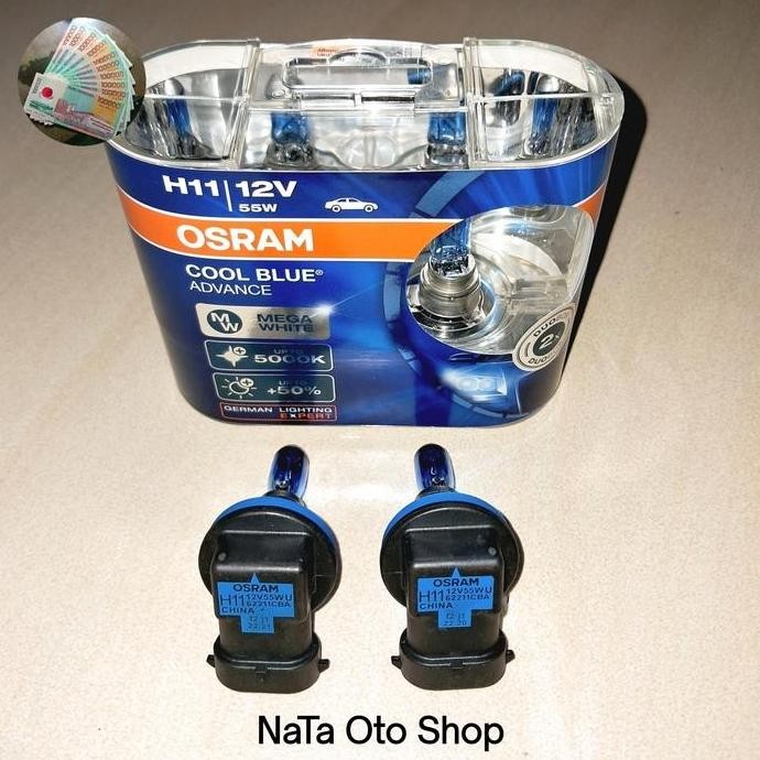 Bohlam Osram H11 Halogen  Cool Blue Advance Mega White 5000K Original Osram