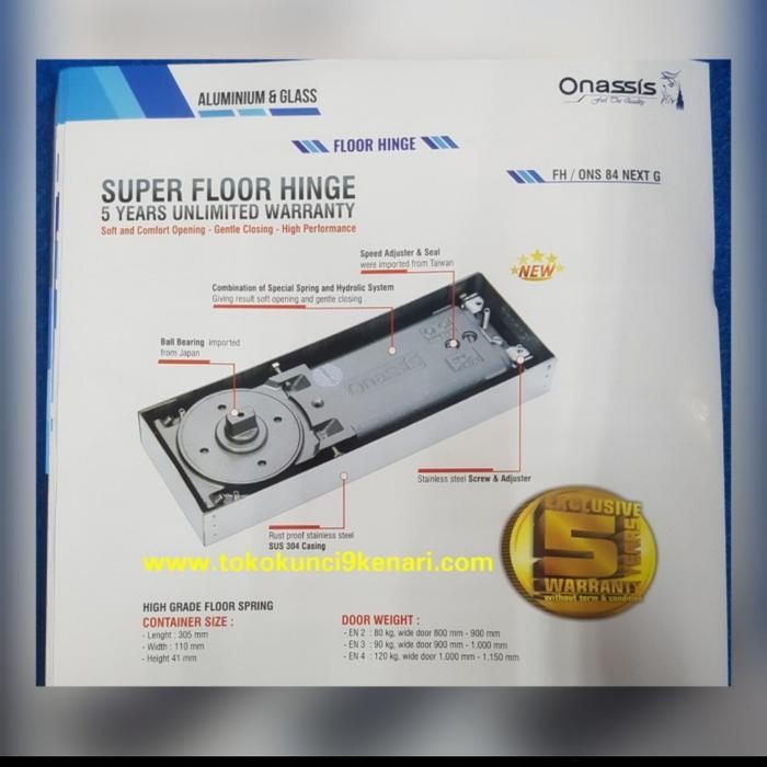 Floor Hinge Onassis Fh 84 Engsel Tanam Onassis Engsel Pintu Kaca Original Dan Terpercaya