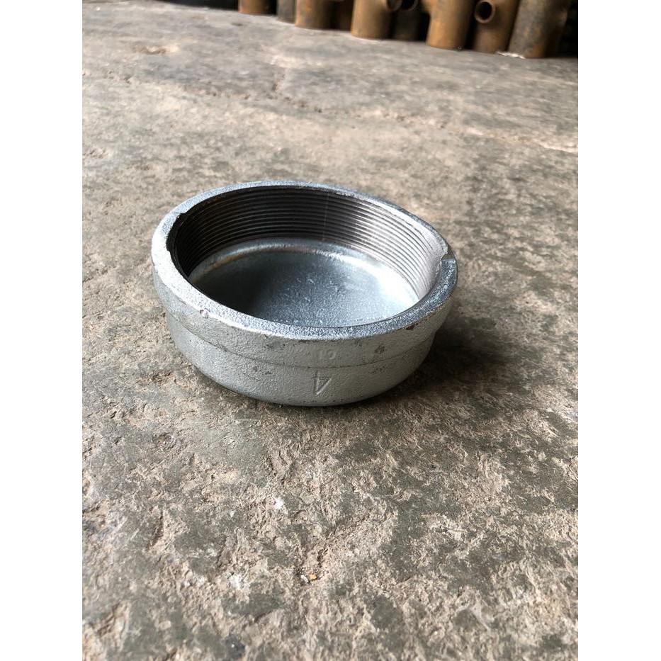 Dop Galvanis Besi Drat 4" Inch / End Cap / Tutup Pipa Drat Dalam 4" Original Dan Terpercaya