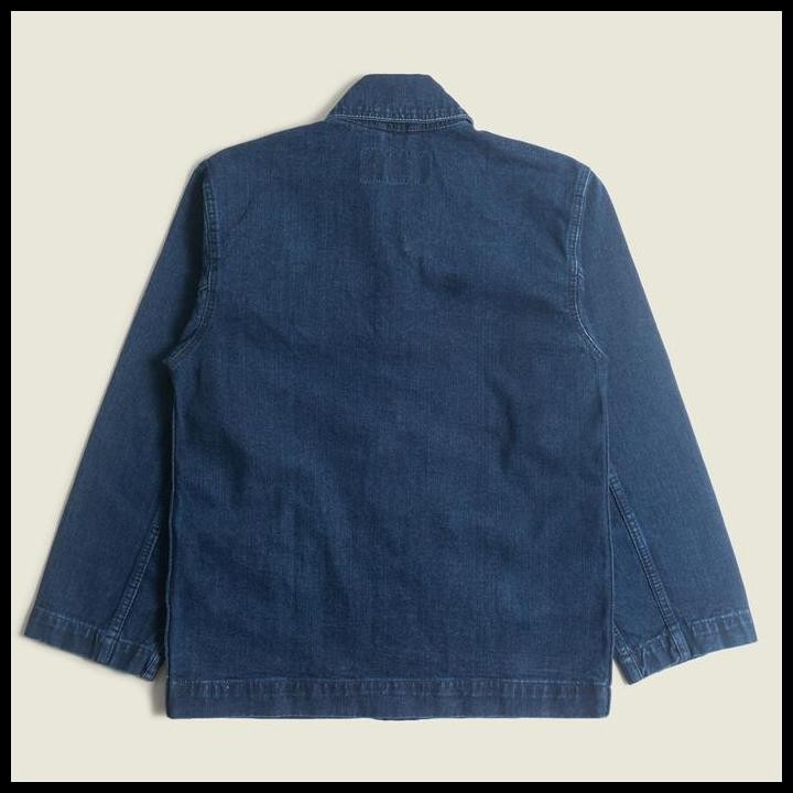 Terlaris Wheeler Shawl Collar Jacket - 14.5oz Navy Blue Medium Wash Best Seller
