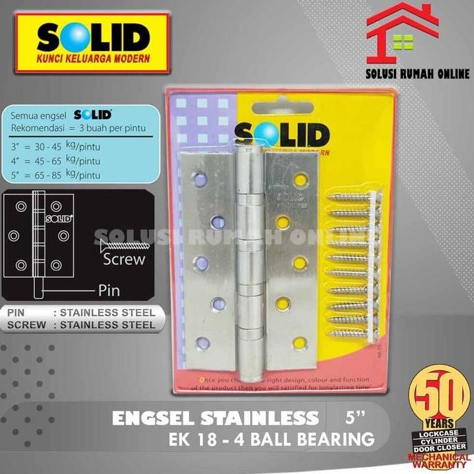 Solid Engsel Stainless 5 Inch Ek 18 / Engsel Pintu 4 Ball Bearing