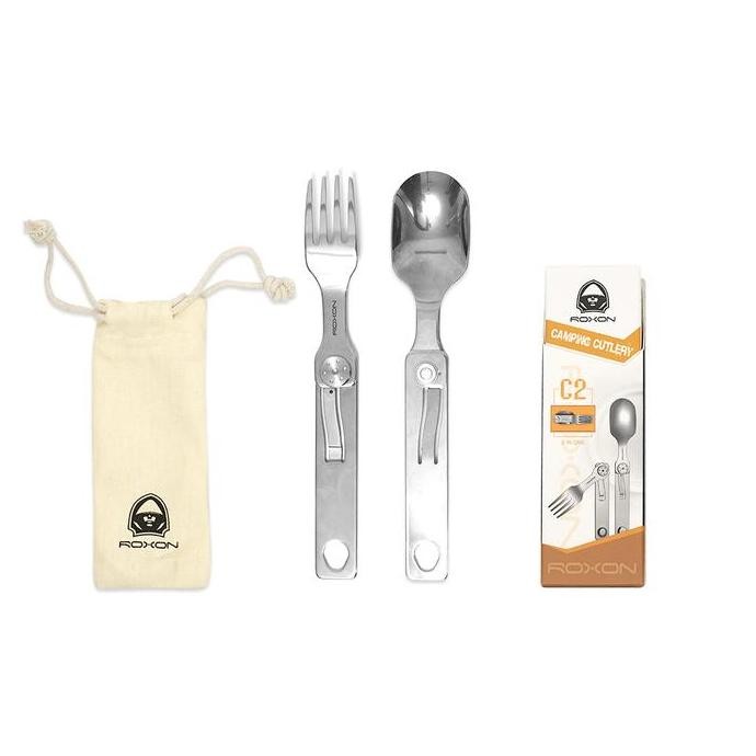''Terlaris" Roxon C2 2-In-1 Camping Cutlery Murah