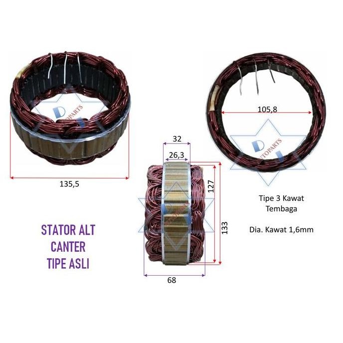 STATOR BANTALAN COIL ALTERNATOR CANTER TIPE ASLI