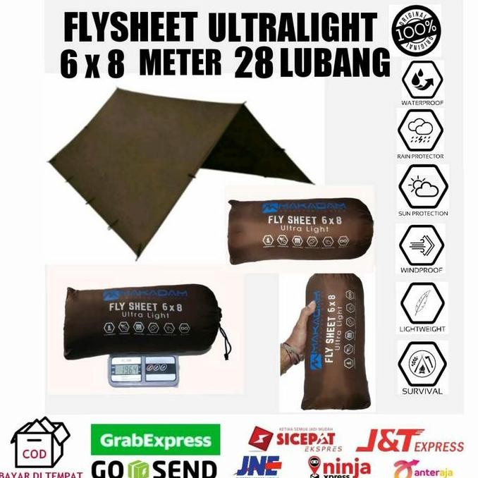 Flysheet Tenda 6X8 Meter Ultralight Waterproof Flysheet Camping