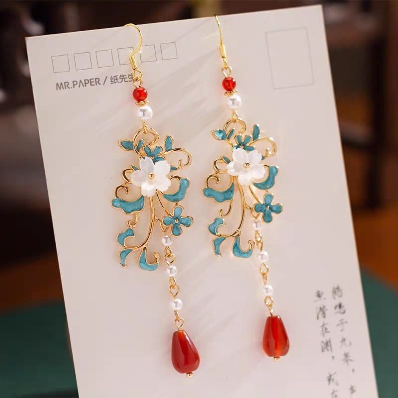 Anting-Anting Poni Panjang Gaya Cina Kuno Retro Fashion Baru