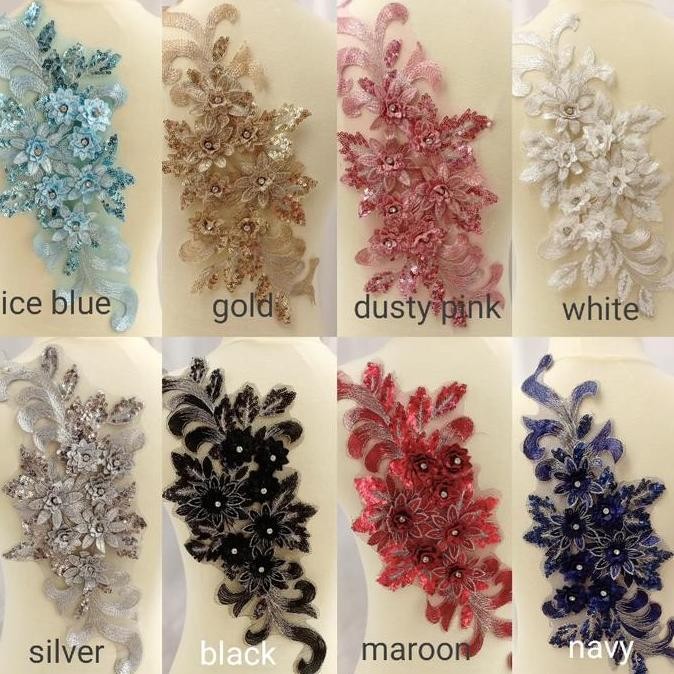 

------] lace bordir bunga 3d BB02/ aplikasi bordir