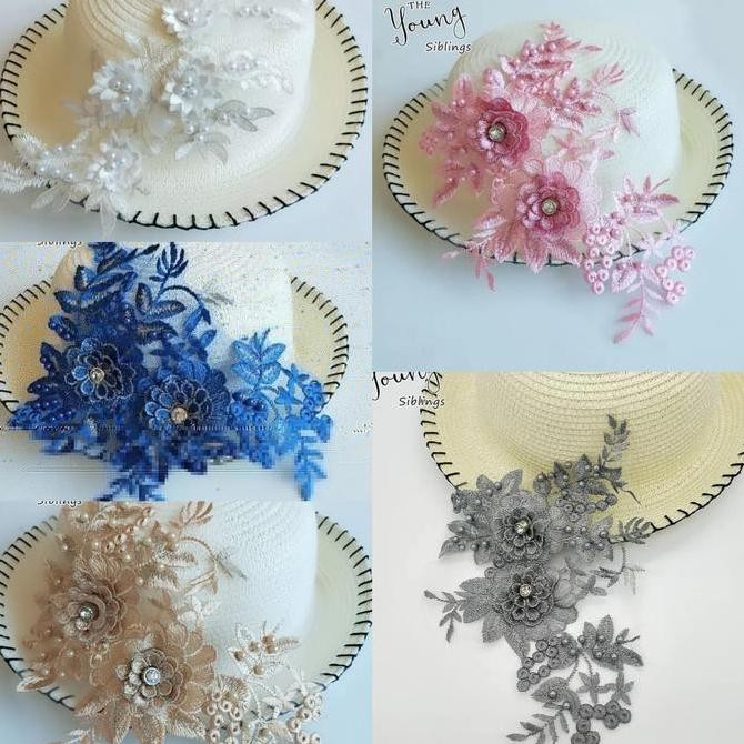 #####] lace bordir bunga 3d BB03/bordir bunga 3d/bordir tempel