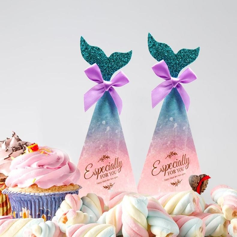 

Premium 10pcs Kotak Permen Ekor Duyung/Colorful Mermaid Candy Box Wedding Party Gift Supplies High Quality