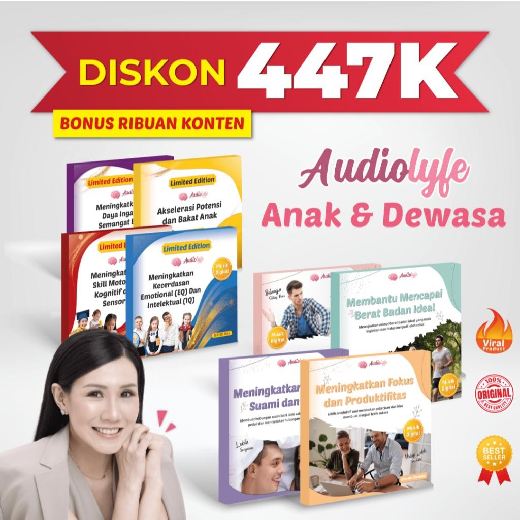 Buku Bundling Audiolyfe Anak & Audiolyfe Dewasa Stimulasi Otak Terbaru Best Quality 100% Original