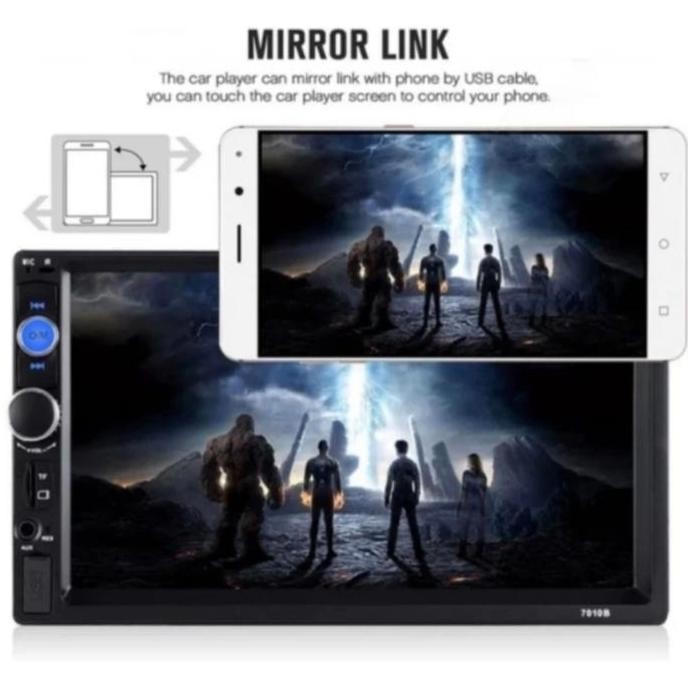 ready  Paket Lengkap Tape Mobil Double Din 7 Inch Kamera Mundur Remote Setir