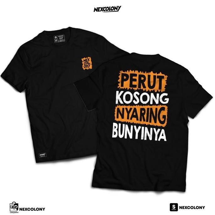 BARU Kaos Hitam Perut Kosong - Nexcolony Official