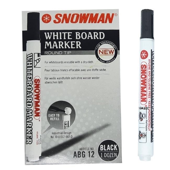 

Spidol Snowman Whiteboard Abg-12 Hitam (Pcs)