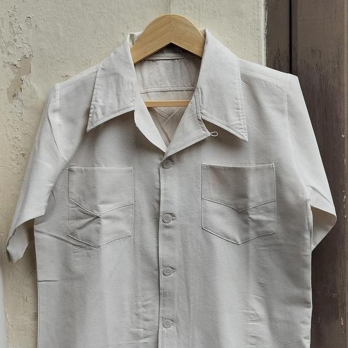 BARU TBV Factory - Kemeja Tempo Doeloe Katun Calico Kerah Terbuka (1940-1950) Cuban Collar Shirt 194