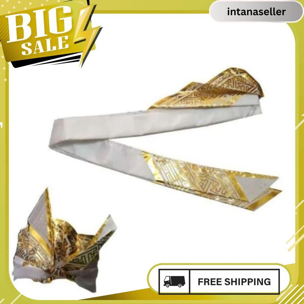 Udeng Bali Putih _ Iket Bali Prada Iket Sendiri Praktis Gratis Ongkir