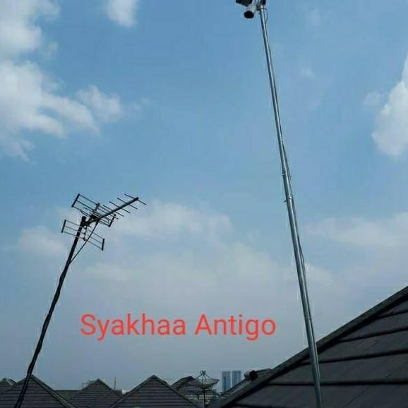 Tiang Antena Tv Antigo Anti Goyang 600Cm Dengan Bahan Besi Galvanis