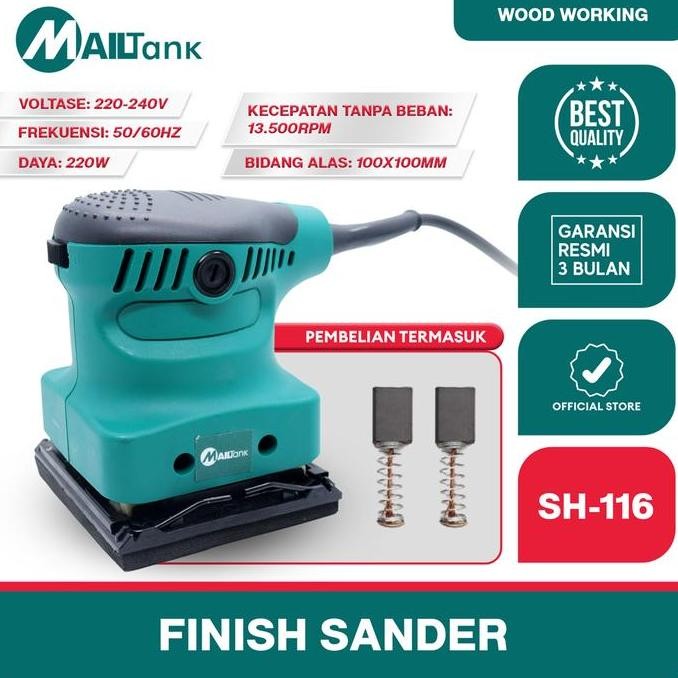 Mailtank Sh116-Elektrik Sander Mesin Amplas Kayu Mesin Amplas Tembok Sh116-Electric Sander Sh-116