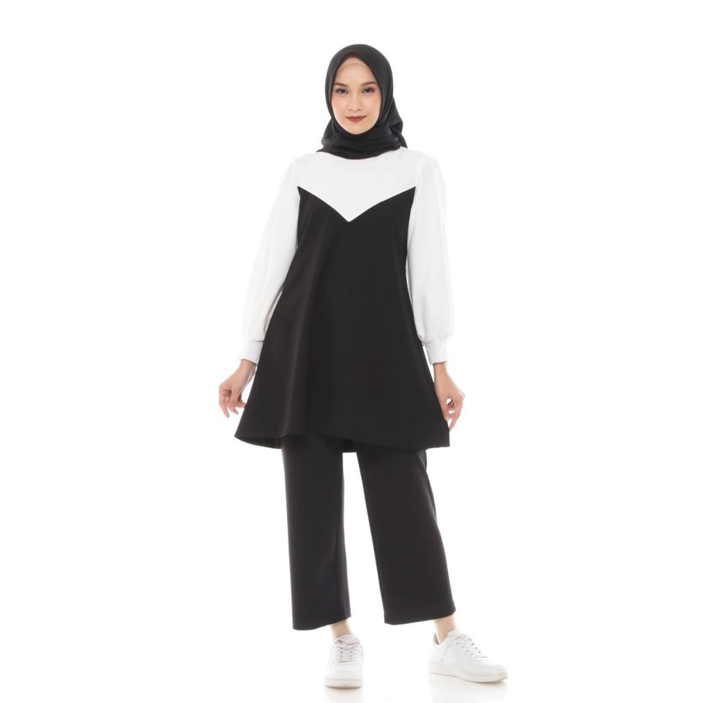 Premium Milkan.Id Talitha Setelan Wania Monochrome Bahan Lady Zara Promo