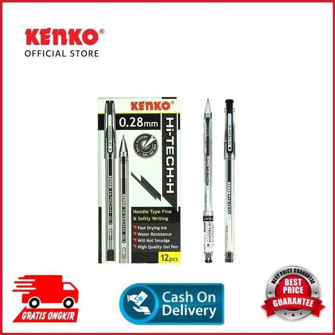 

12Pcs Pulpen Kenko Hi Tech H 0,28Mm / Pen Gel Kenko Co
