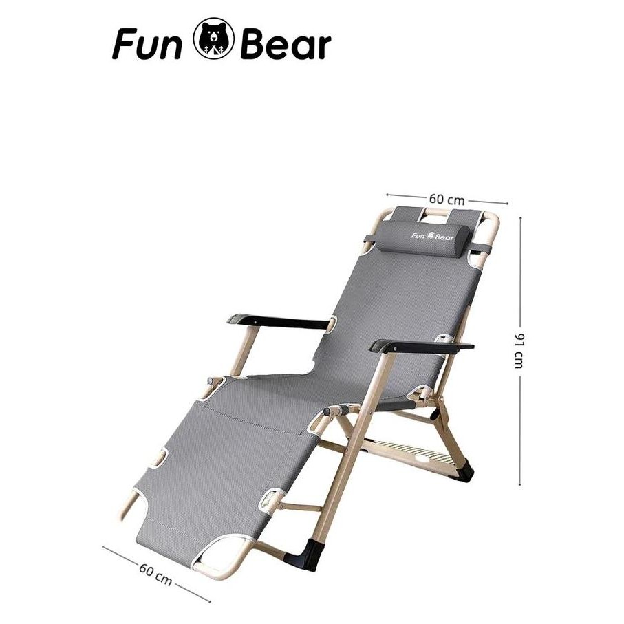 FUNBEAR KURSI MALAS KURSI LIPAT KURSI SANTAI LIPAT TEMPAT TIDUR LIPAT PORTABLE KURSI LIPAT OUTDOOR