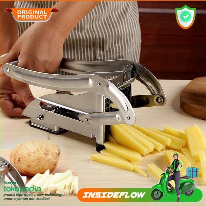 

Terlaris Potato Chipper Alat Pemotong Stik Kentang Goreng Pisau Potong Kentang Wortel Kripik