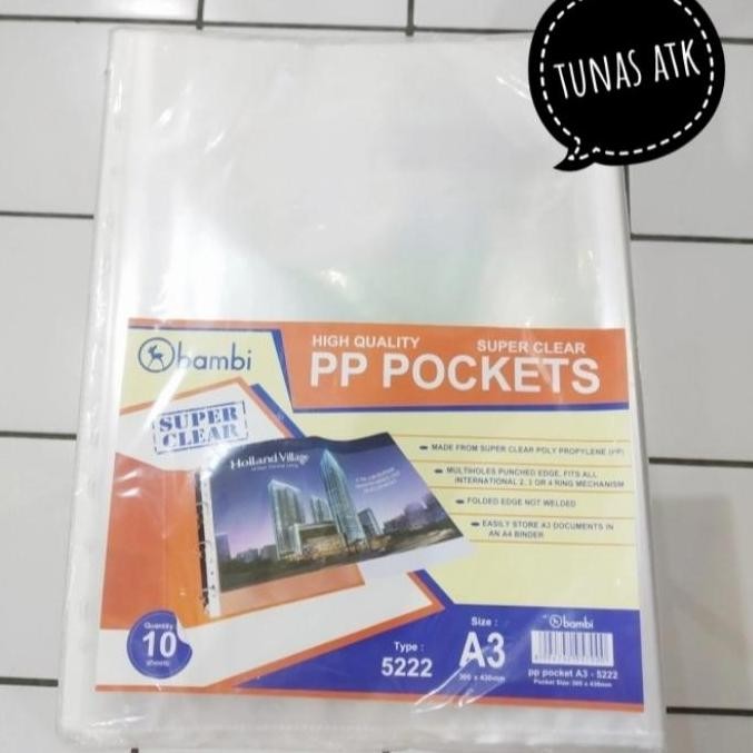 

New Product - Pp Pocket Bambi Bening A3 Pack Kiarastoreku