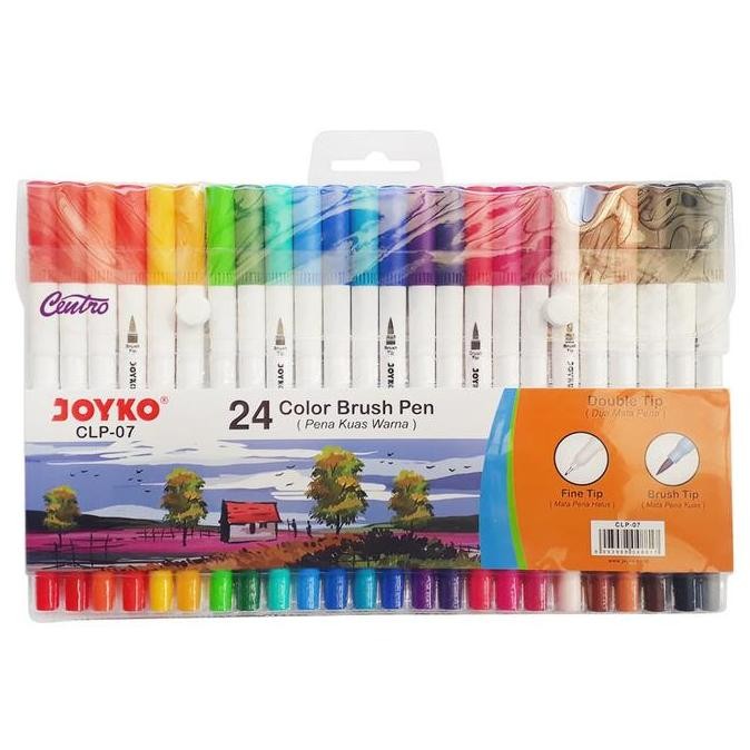 

New Product - Joyko Brush Pen Colour Dual Tip Spidol Set 24 Warna Clp-07 Kiarastoreku