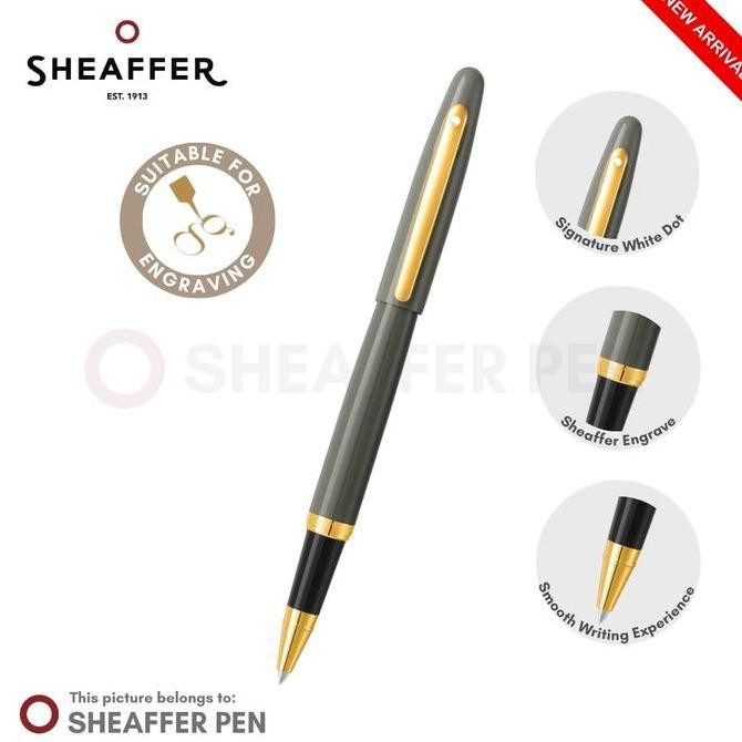 

Sheaffer Vfm Glossy Light Gray With Pvd Gold Tone Trim Rollerball Pen Co
