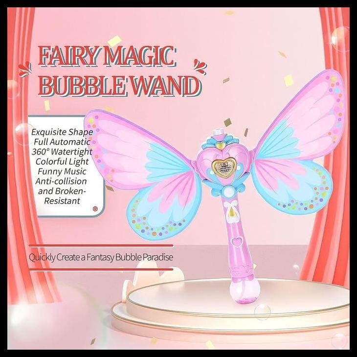 

Promo Terbatas Mainan Tongkat Kupu Kupu Mengeluarkan Gelembung Busa Balon Menyala Musik Suara - Magic Wind Wand Light Hadiah Anak Perempuan Bubble Gun Magic Wing Wand With Light Music Toys