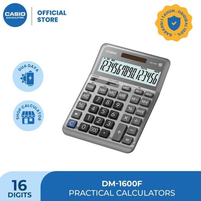 

New Product - Casio Kalkulator Dm-1600F - Kalkulator Kantor - 16 Digit Kiarastoreku