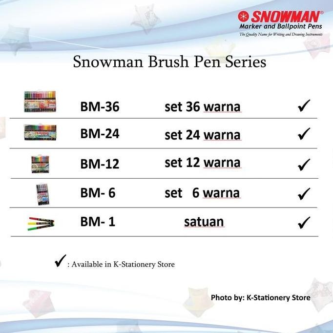 

New Product - Snowman Brush Pen Set 24 Colours Bm-24 Kiarastoreku