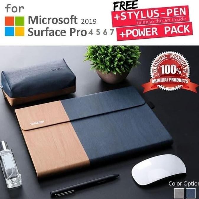 Microsoft Surface Pro 4 5 6 7 Original Leather Flip Cover Case Casing Co