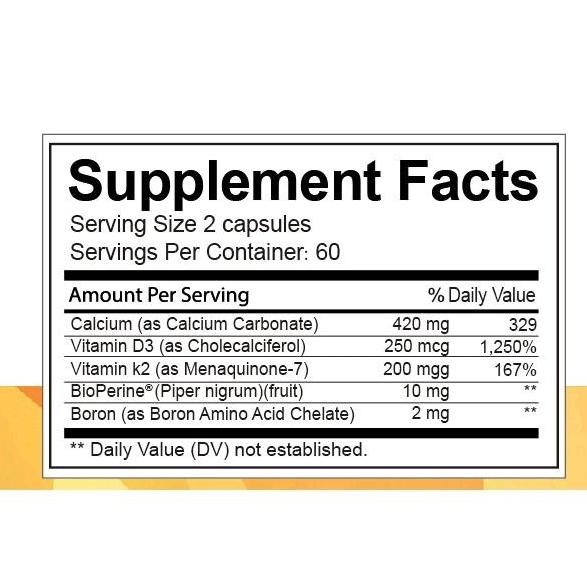 Vitamin D3 K2 Capsules 10000 IU (250mcg) D3 + 200mcg K2 MK7 Supports