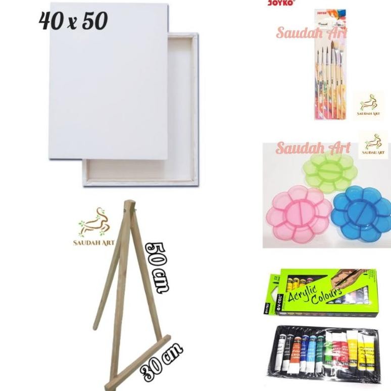 

HJK Paket Lukis Lengkap (kanvas 40x50,kuas,palet,cat akrilik,easel 30x50)