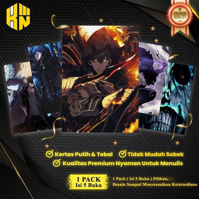 

Buku Tulis Sekolah Custom Solo Leveling Bergaris 38 Lembar 1 Pak Isi 5 Buku/ Buku Tulis Anime/ Buku Aesthetic/ Buku Catatan Plastik Plastik Co