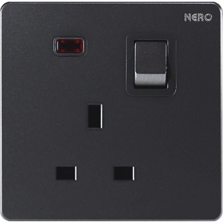 Saklar Stop KontAK AC Nero Casa X21311VD Grey Matte Black Switch Socket with Shutter