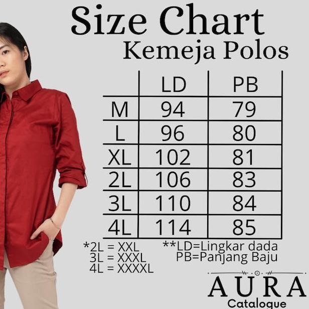 New Product - Kemeja Wanita Polos Slimfit Warna Biru Navy - Aura Catalogue Calista Collection_